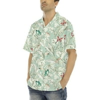 Ризи за мъже Мъжки хавайски ризи с къс ръкав небрежен бутон надолу по плажна цветна риза
