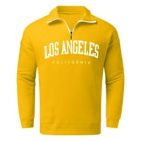 DMQUPV MENS Crewneck Sweatshirt Hoodie Fashion Jackets Boting Boy Coodies с цип за мъже жълт 3XL