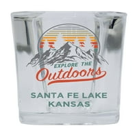 Santa Fe Lake Kansas Разгледайте сувенира на сувенира на базата на алкохол за изстрел на алкохол 4 пакета 4-опаковки